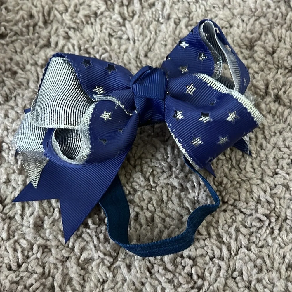 Dallas Cowboys Blue, White, and Pink Headband Toddler Baby Bows